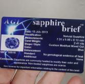 AGL Certified! Old Stock Unheated Ceylon Sapphire 2.41ct