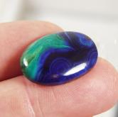 Superb Hard Azurite - Malachite Cabochon Congo 25 x 17 mm GLI