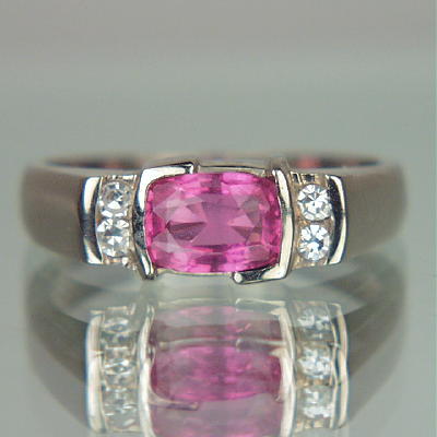  Beautiful  Pink Sapphire Diamond 14 kt  Ring   Litnon.com