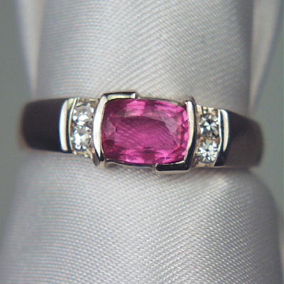  Beautiful  Pink Sapphire Diamond 14 kt  Ring   Litnon.com