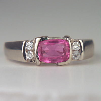  Beautiful  Pink Sapphire Diamond 14 kt  Ring   Litnon.com
