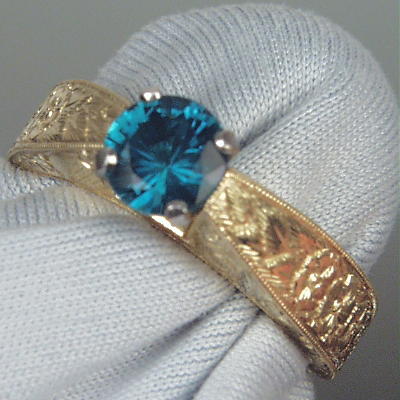 Beautiful Blue Indicolite Tourmaline Lds Ring 18kt  Litnon.com