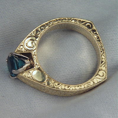 Beautiful Blue Indicolite Tourmaline Lds Ring 18kt  Litnon.com