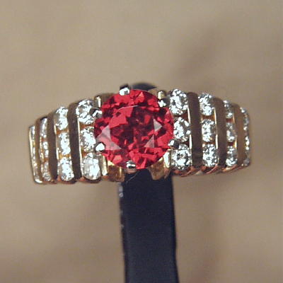 Beautiful Rubelite Tourmaline Diamond 18 kt Ring  Litnon.com