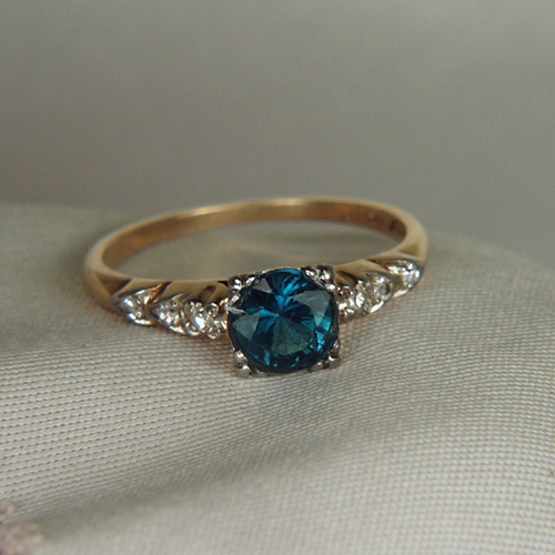 NR Vintage 14 kt Indicolite Blue Tourmaline Ring  Litnon.com