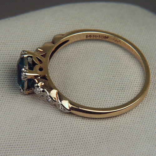 NR Vintage 14 kt Indicolite Blue Tourmaline Ring  Litnon.com