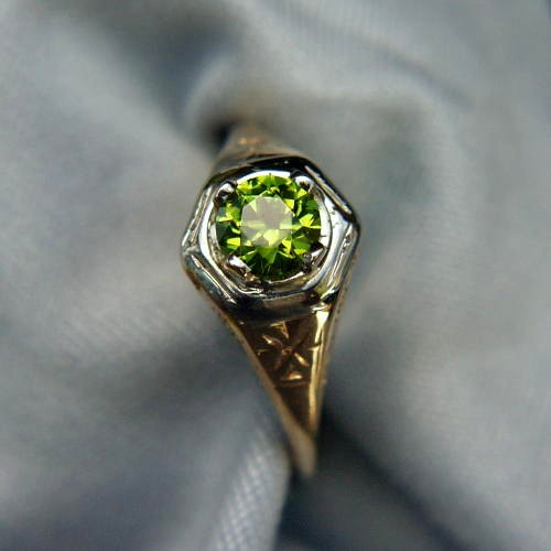 Antique 18kt Gold Russian Demantoid Garnet Ring  Litnon.com