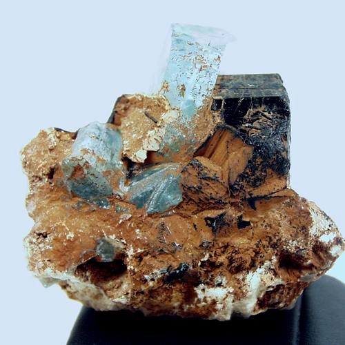 Blue Aquamarine Schorl Tourmaline Specimen Namibia  Litnon.com