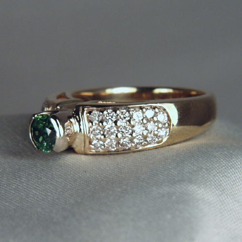  Superb Russian Demantoid Garnet 14kt Diamond Ring  Litnon.com