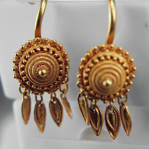 Hand Crafted 24 Karat Gold Earrings Laos  Litnon.com