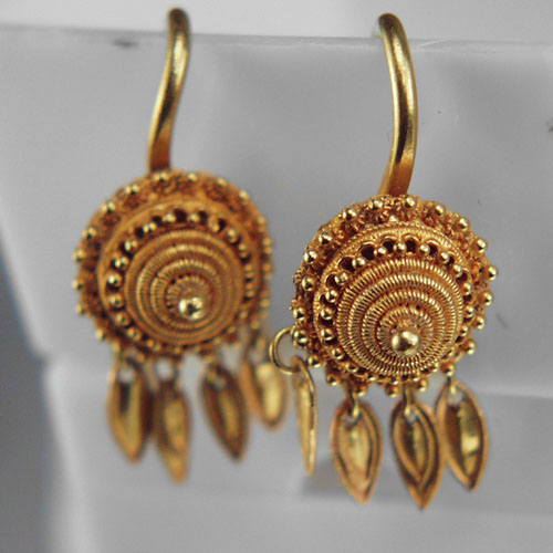 Hand Crafted 24 Karat Gold Earrings Laos  Litnon.com