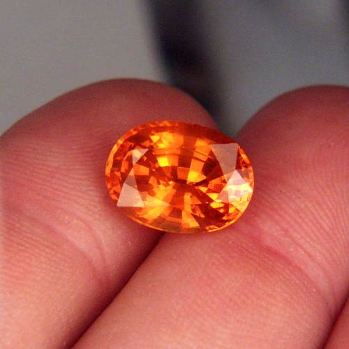  Huge Rare Mandarin Orange Ceylon Sapphire 7.64ct  Litnon.com