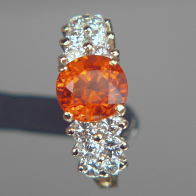 Killer Mandarin Spessartite Garnet Diamond Ring 18kt Litnon.com