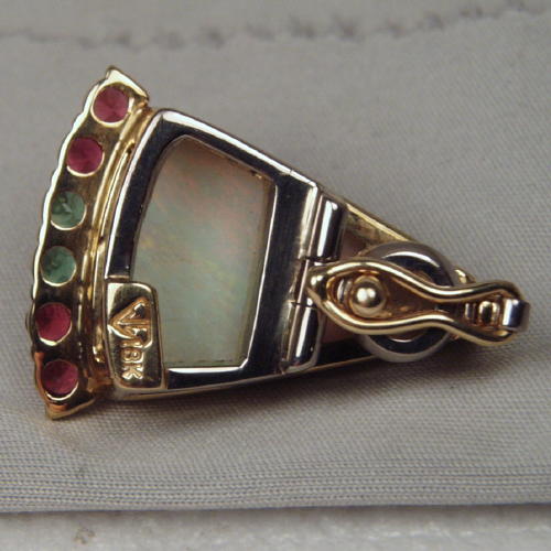 Quality Australia Opal Tsavorite Spinel 18kt Pendant GL Litnon.com