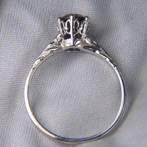 Antique 14kt White Gold Russian Demantoid Garnet Ring  Litnon.com