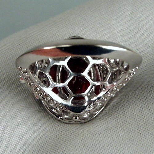 Quality Gem Red Labradorite Andesine Filigree Ring  Litnon.com