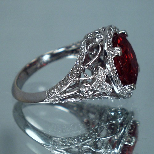 Quality Gem Red Labradorite Andesine Filigree Ring  Litnon.com