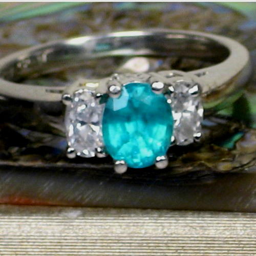 True Brazil Paraiba Tourmaline Platinum Diamond Ring  Litnon.com
