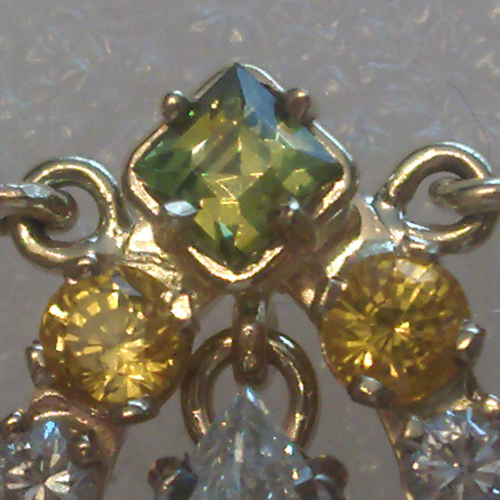 Russian Demantoid Garnet Sapphire Diamond Pendant  Litnon.com