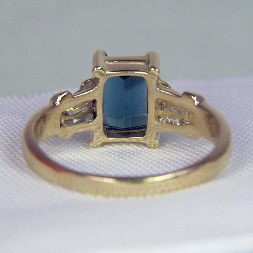 NR Quality Indigo Blue Tourmaline Diamond Ring 18kt GL Litnon.com