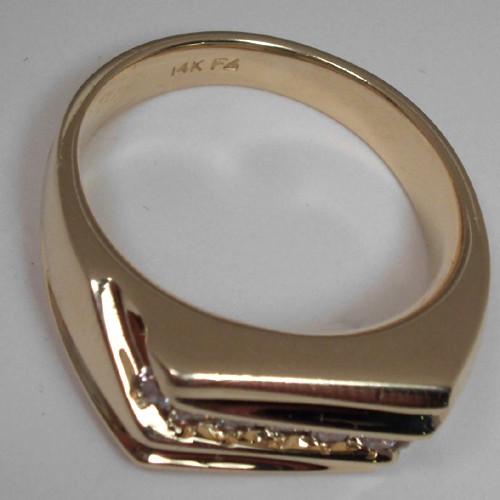 Quality Mens 14 kt Channel Set Diamond Ring  Litnon.com