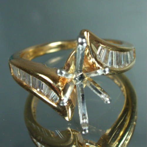  Ladies Baguette Diamond 14 kt Semi Mount Ring  Litnon.com