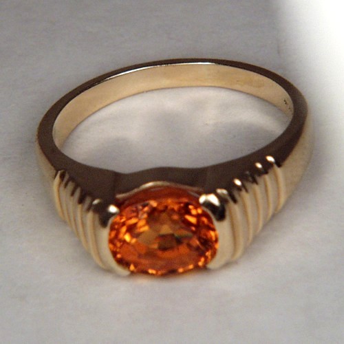 Neon Orange Best Mandarin Garnet 14 kt Ring  Litnon.com