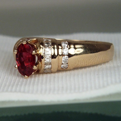 Beautiful Rubelite Tourmaline Diamond 14 kt Ring  Litnon.com