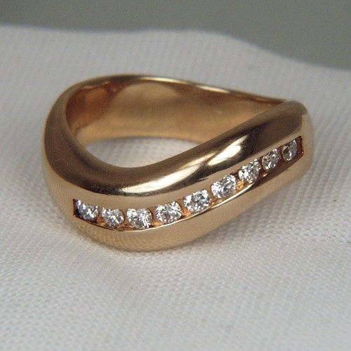 Quality Heavy 14 kt Channel Set Diamond Ring  Litnon.com