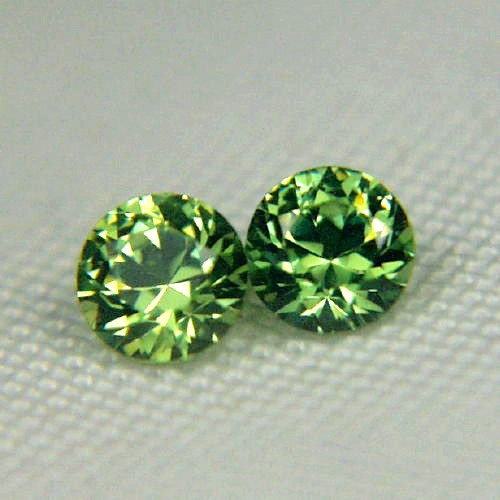Brilliant Top Cut Russian Demantoid Garnet Pair  Litnon.com