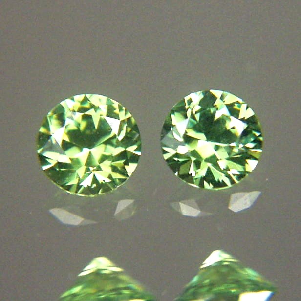 Brilliant Top Cut Russian Demantoid Garnet Pair  Litnon.com