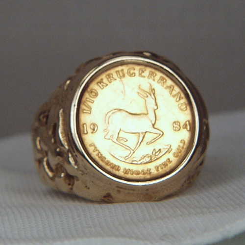 NR Estate 14kt Gold Ring 1/10th oz Kruggerand  Litnon.com