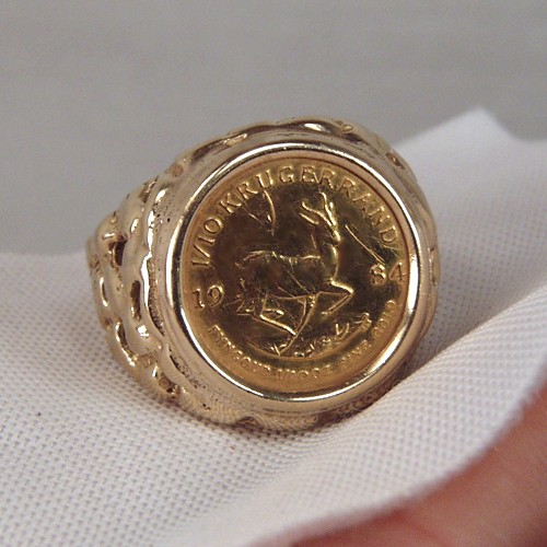 NR Estate 14kt Gold Ring 1/10th oz Kruggerand  Litnon.com