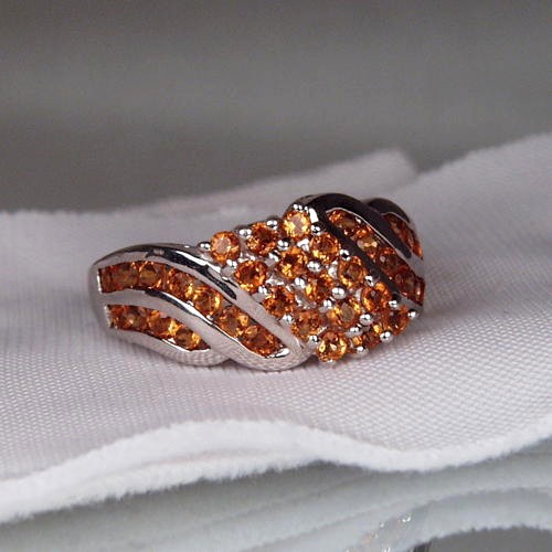 Reduced Orange Spessartite Garnet Sterling Silver Ring  Litnon.com