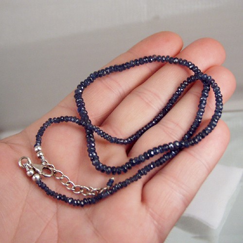 50 Carats Natural Ceylon Sapphire Bead Necklace  Litnon.com