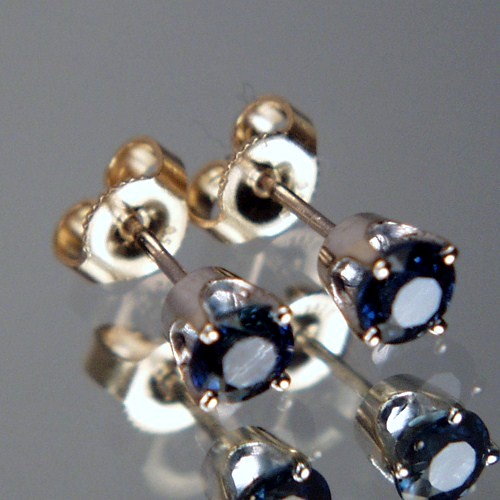 Royal Blue Sapphire 14 Karat Stud Earrings  Litnon.com
