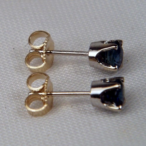 Royal Blue Sapphire 14 Karat Stud Earrings  Litnon.com