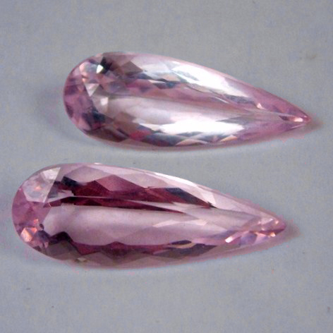 Matched Pair Drop Cut Pink Morganites Afghanistan  Litnon.com