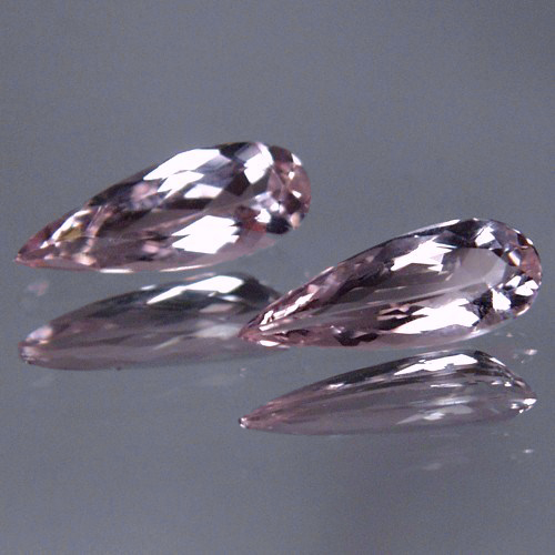 Matched Pair Drop Cut Pink Morganites Afghanistan  Litnon.com