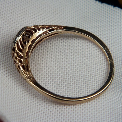 Antique Old Mine Cut Diamond Filigree 18 kt Gold Ring  Litnon.com