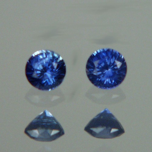 Matched Pair 3.1 mm Royal Blue Ceylon Sapphires  Litnon.com