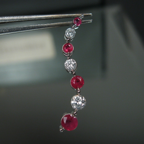 Estate Natural Ruby Diamond S Pendant Earing Set  Litnon.com