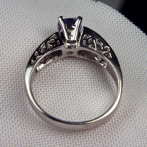 Quality! Tanzanite Diamond 14 kt White Gold  Ring   Litnon.com