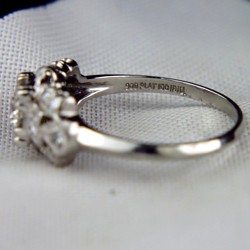 Antique ~ Vintage Platinum European Cut Diamond Ring  Litnon.com