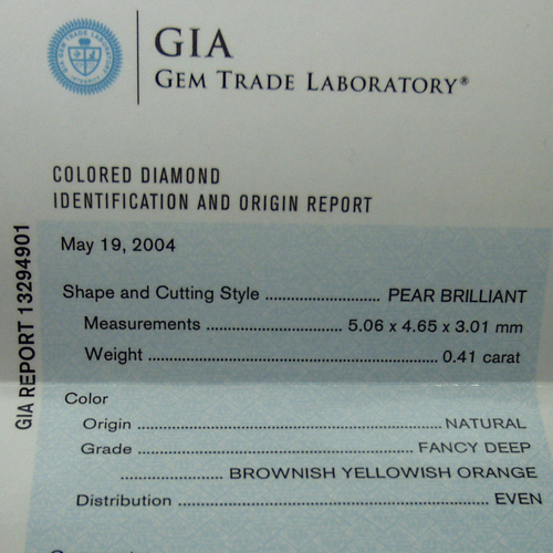 GIA Certified! Natural Fancy Color Diamond!  0.41 ct Litnon.com