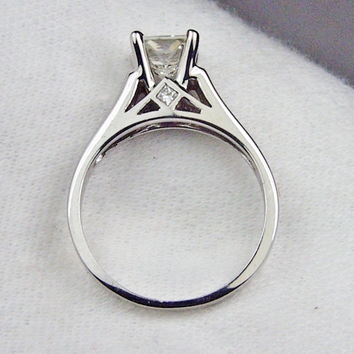 EGL Certified SI-1 F-G Color Princess Cut Diamond Platinum Engagement Ring 0.98 ct  Litnon.com