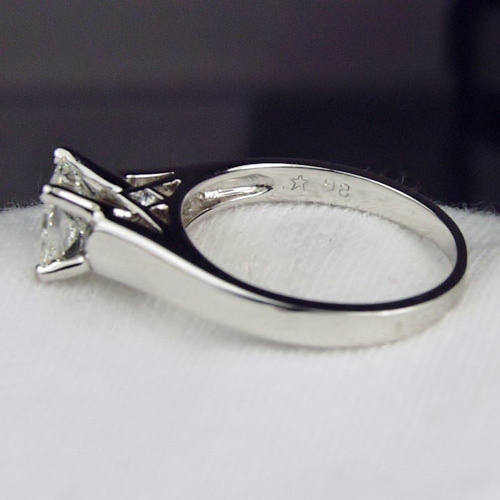 EGL Certified SI-1 F-G Color Princess Cut Diamond Platinum Engagement Ring 0.98 ct  Litnon.com