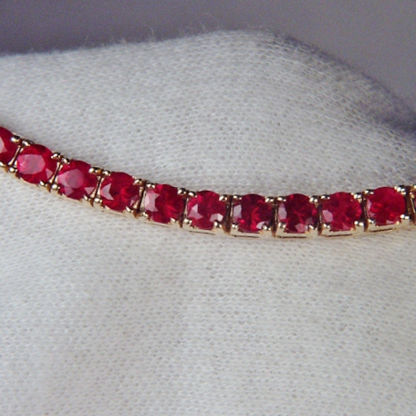 Quality Estate 6.5 Carat South East Asia Ruby Tennis Bracelet 14kt Gold GLI . Litnon.com