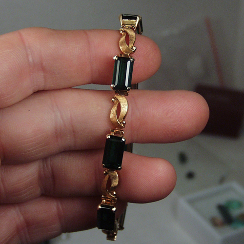 Quality Estate 14 Karat Brazil Green Tourmaline Bracelet GLI  Litnon.com