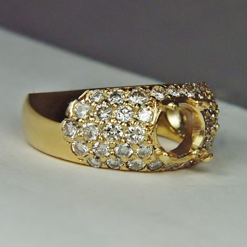 Estate Ladies 18 karat Pave Diamond Semi-Mount  Litnon.com